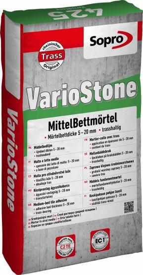 SOPRO TRASSHALTIGER MITTELBETTMÖRTEL VARIOSTONE -VST 425 , 25 KG 