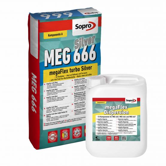 SOPRO MEGAFLEX TURBO SILVER - MEG 666 SILVER FLIEßBETTMÖRTEL 25 KG 