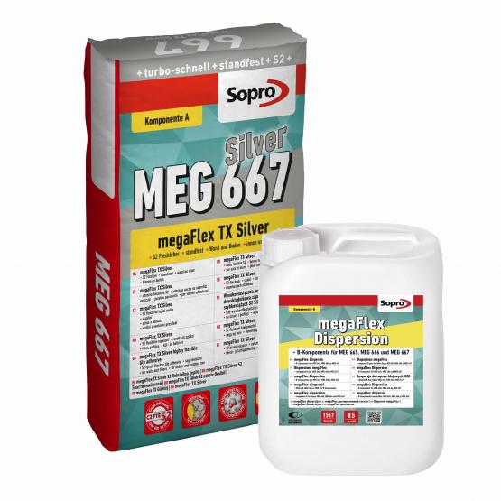 SOPRO MEGAFLEX TX SILVER SILVERFLIESENKLEBER - MEG 667, 25 KG 